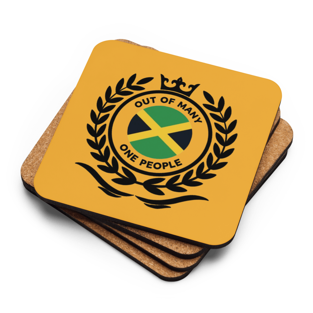 Jamaican Emblem Cork-Back Coaster - Chinchilla Choons